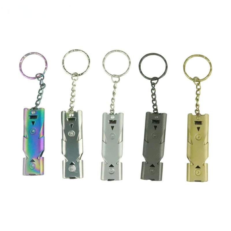 

1PCS Double Pipe Whistle Pendant Keychain High Decibel Portable Outdoor Survival Emergency Camping Tool Multifunction Whistle