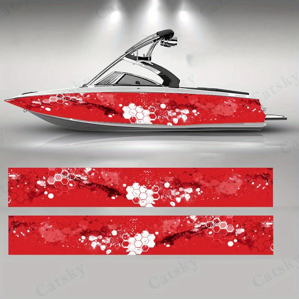 

Стильная красная сотовая наклейка на лодку, виниловый корабль, колода из мультфильма, лодка для рыбалки, декоративная наклейка на лодки с героями мультфильмов