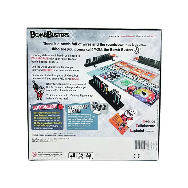 

BOMBBUSTERS Board Game English Simplified Collaborative Reasoning 2 5 Players Family Gathering Parent Child Interactive Fun Game