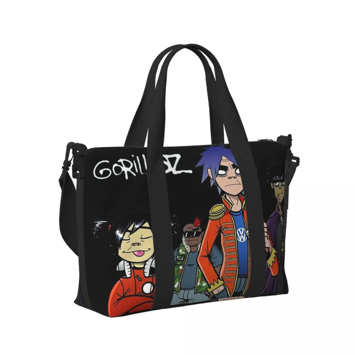 

Custom Gorillaz Beach Travel Bag Large Capacity Tote Bags for Gym Yoga Women Shopping Duffle Shoulder Bag