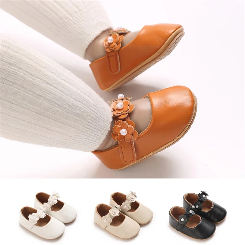 أحذية Suefunskry للفتيات الصغيرات، أحذية مشاية أولى ناعمة من جلد البولي يوريثان غير قابلة للانزلاق للأطفال الصغار #2