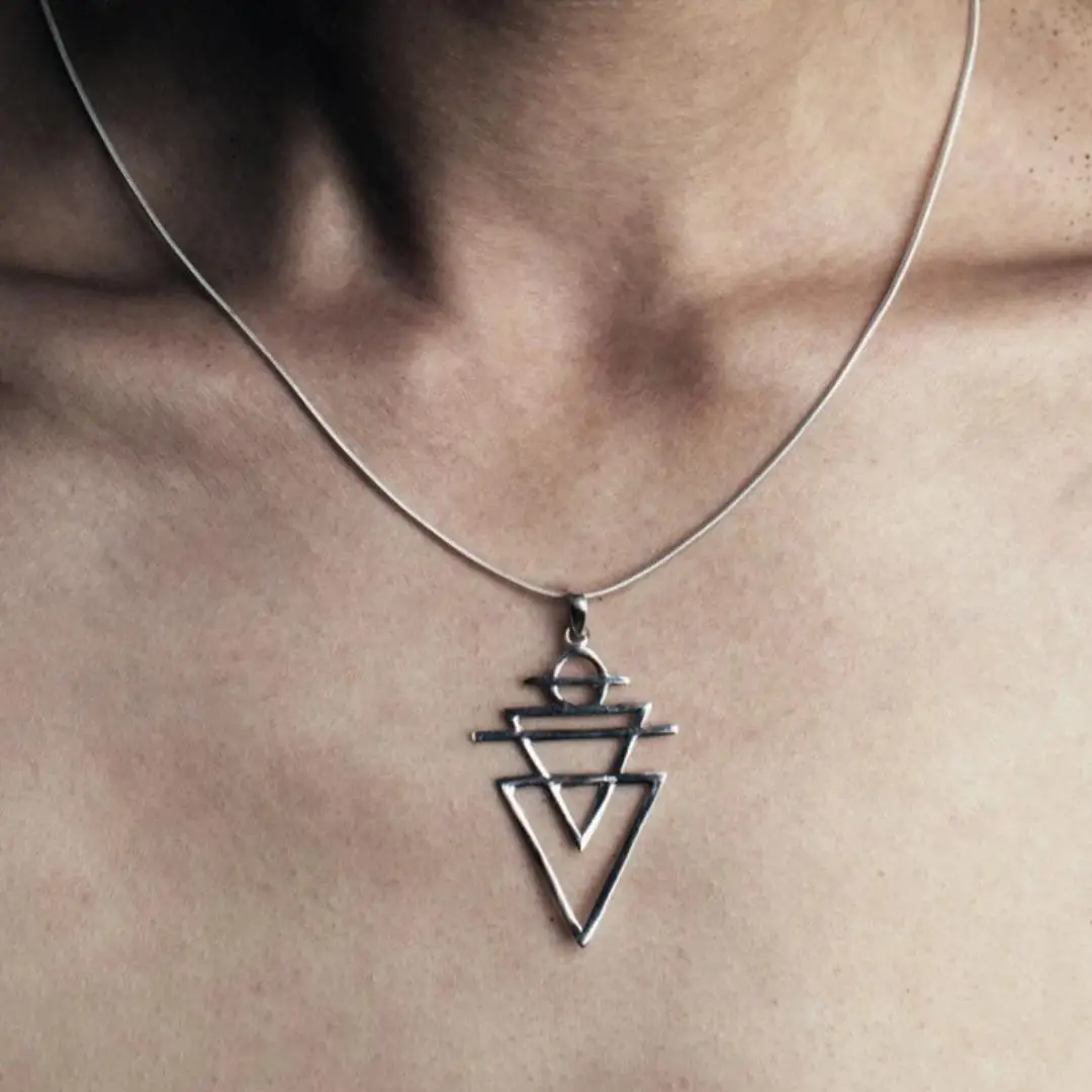 Silver Alchemy Elements Symbol Pendant Necklace