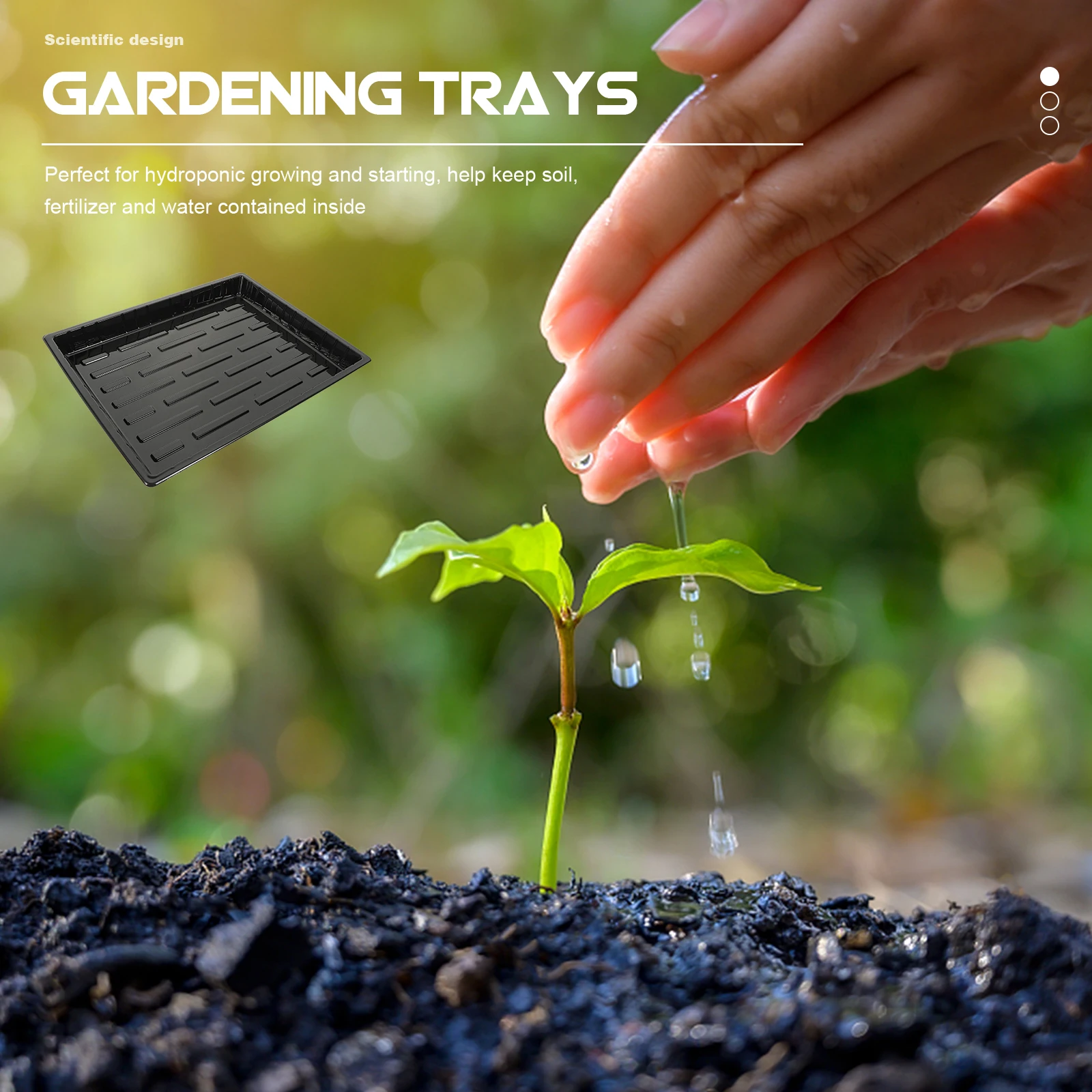 

5 Pcs Seedling Tray Bottom Bracket Black Plastic Trays Growing No Holes Garden Sprouting Succulent Veggie Hydroponic Lightweight
