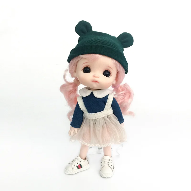 Handmade Ob11 Doll Clothes Cute Bjd Dolls Bear Ears Hats Mini Doll Accessories For GSC YMY Molly Body9 1/12 Doll