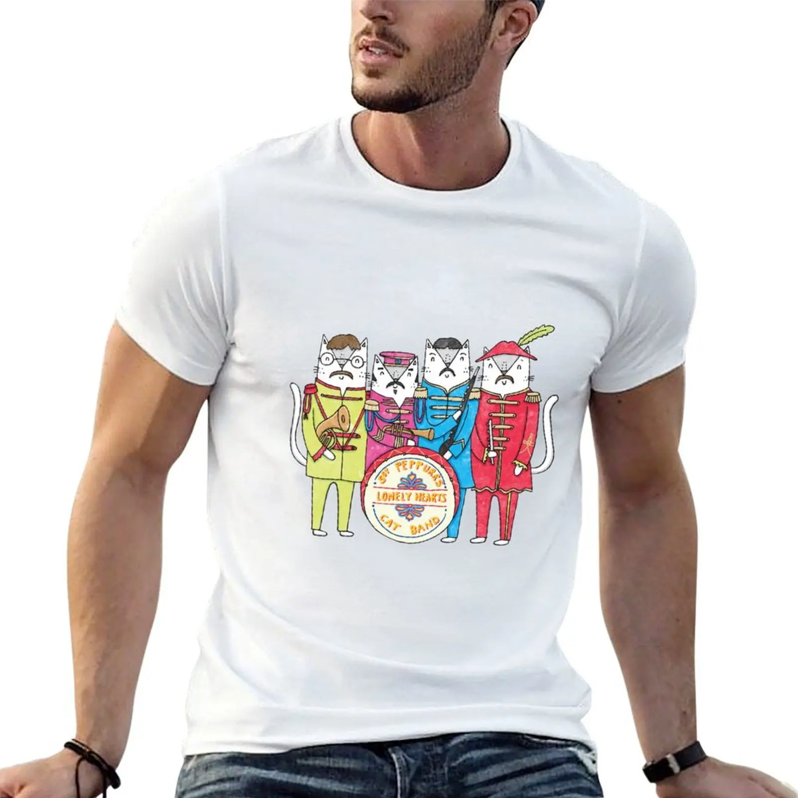 

SGT Peppurr's Lonely Hearts Cats Band T-Shirt t shirt man casual g man t shirts for men man tshirt T-shirt