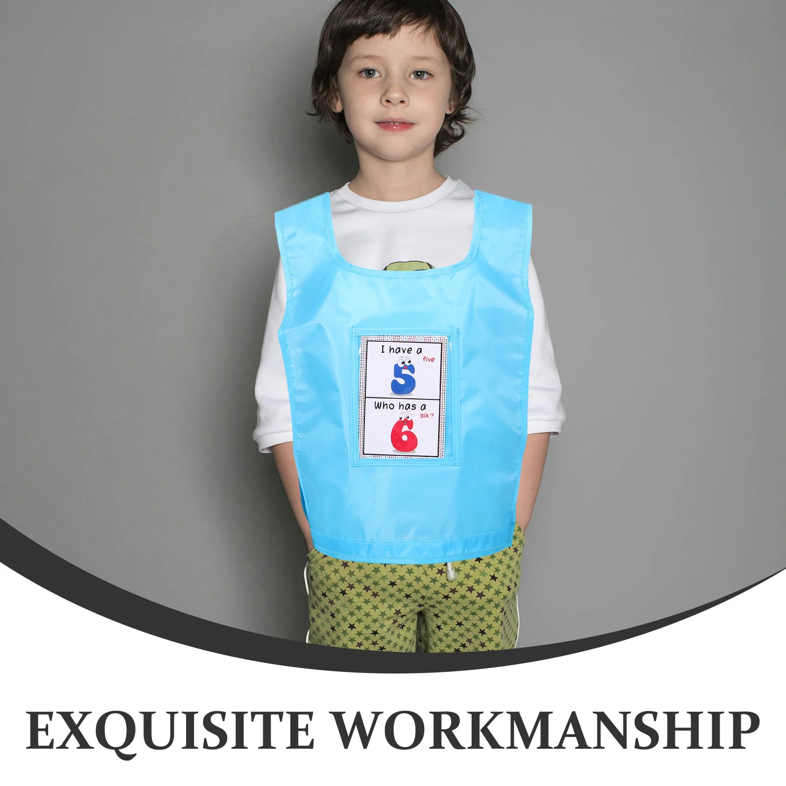 Gilet d'insertion de cartes pour enfants, 5 pièces, support de jeu de chiffres colorés pour l'apprentissage en classe préscolaire, fournitures d'enseignement interactives