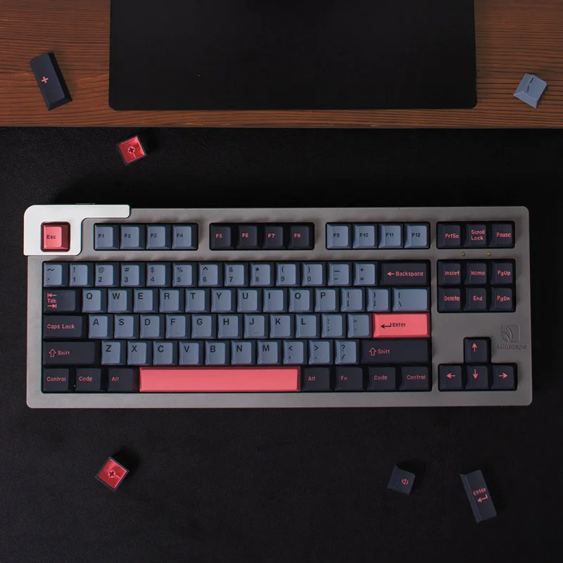 Custom Keycaps for Mechanical Keyboard,GMK 8008 Colorway,Cherry Profile,Doubleshot ABS,173 Pcs,Including ISO Kit