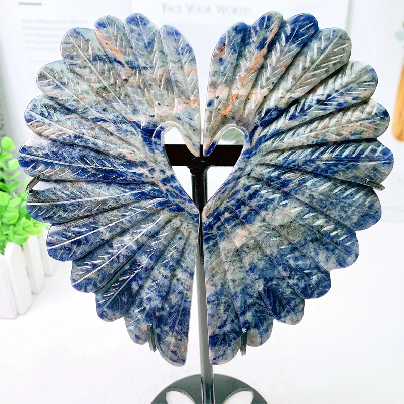 Natural Blue Sodalite Peacock Crystal Healing Reiki Statue Lucky Energy Stone Home Decoration Birthday Gift 1PCS