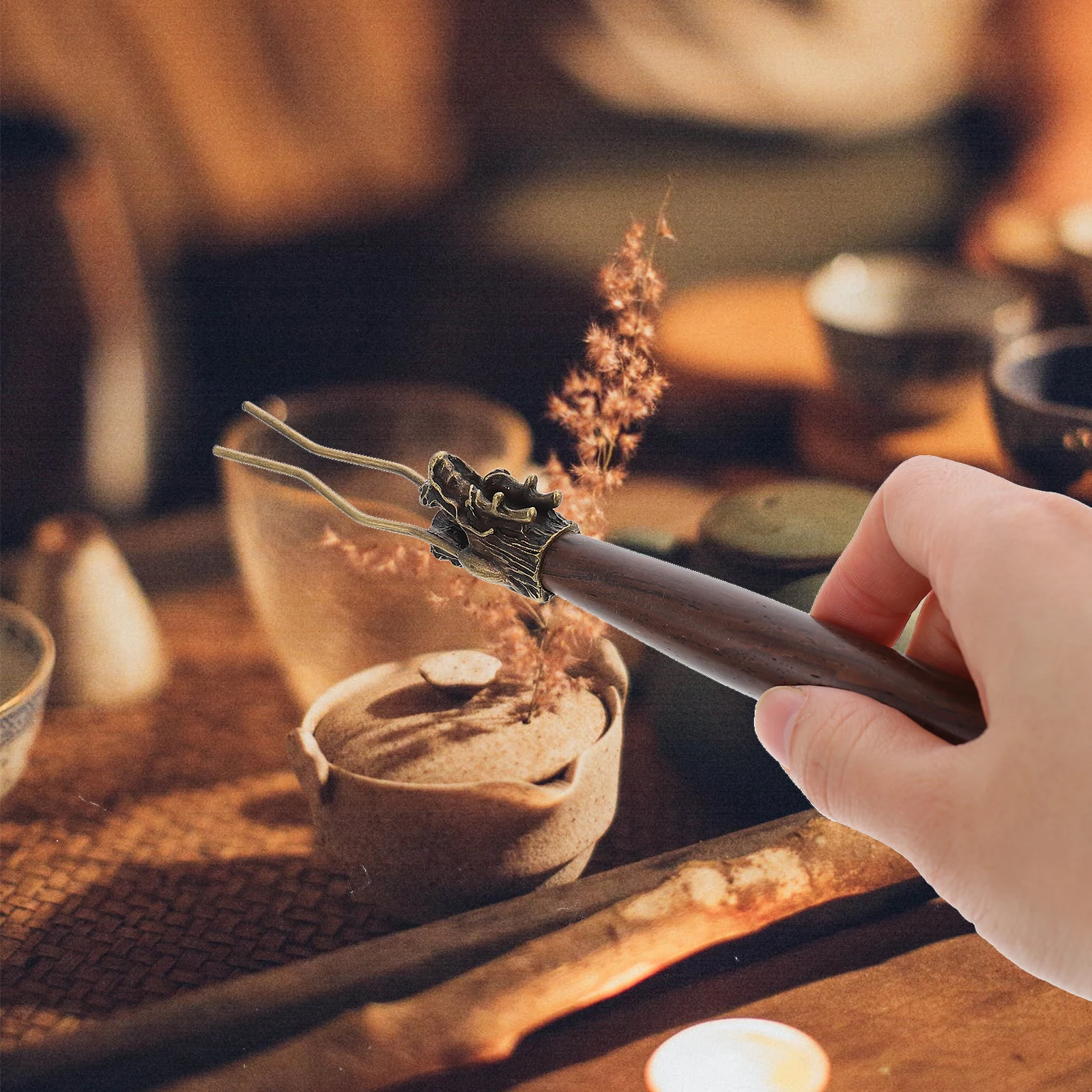 

Teacup Clip Wooden H Copper Material Safe Ergonomic Design Fine Workmanship No Burrs Avoid H Contacts Suitable Salad