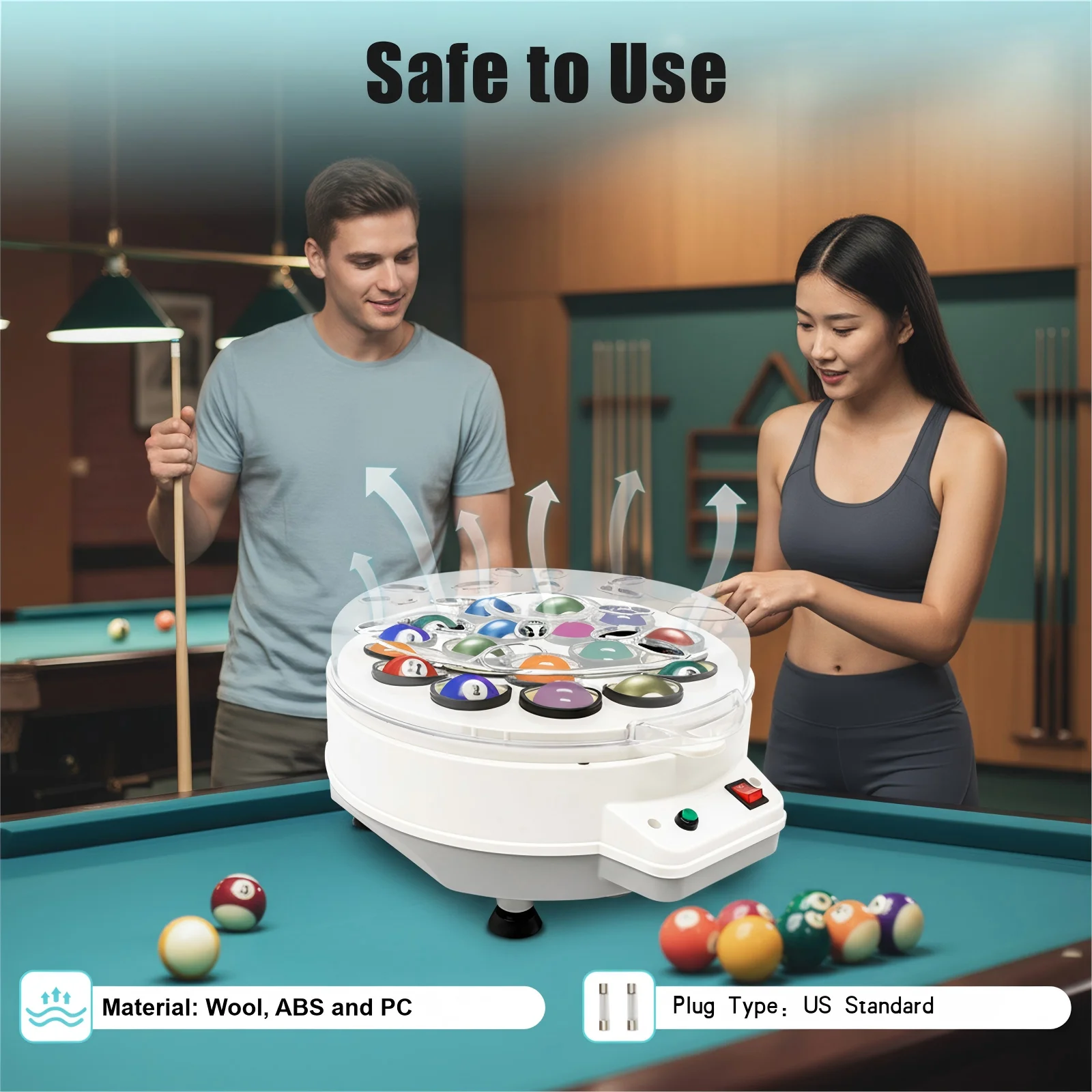 غسالة أوتوماتيكية لحمام البلياردو الأمريكي، منظف كرة البلياردو الكهربائي، كرات البلياردو، ملمع كرات البلياردو لكرات البلياردو