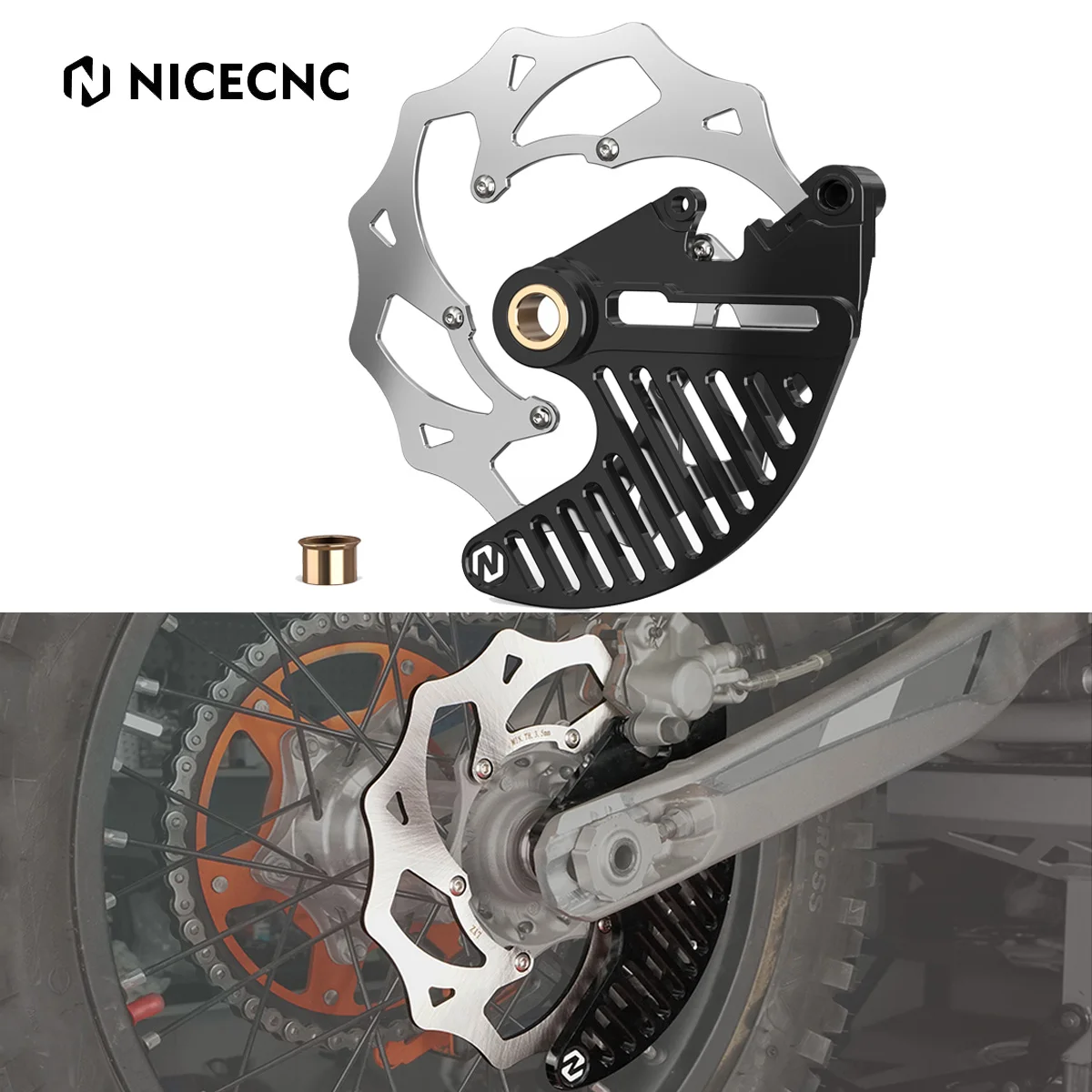 

For KTM EXC 300 2004-2024 EXC 250 EXCF 350 EXC 450 SX 125 SXF 250 SXF 450 XCW 300 XCFW 450 240mm Oversized Rear Brake Disc Guard