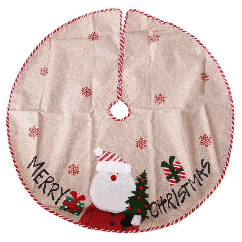 Christmas Tree Skirt - 42 Inches Snowflake Tree Skirt Xmas Tree Carpet For Christmas Decorations Indoor Outdoor