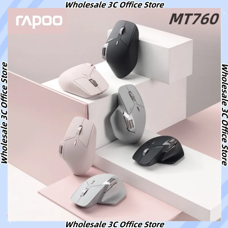 Rapoo MT760m/MT760L Mouse 2.4g Wireless Mute Three-Mode Mouse Macro Customize Long Endurance Mouse For Desktop Computer Gifts