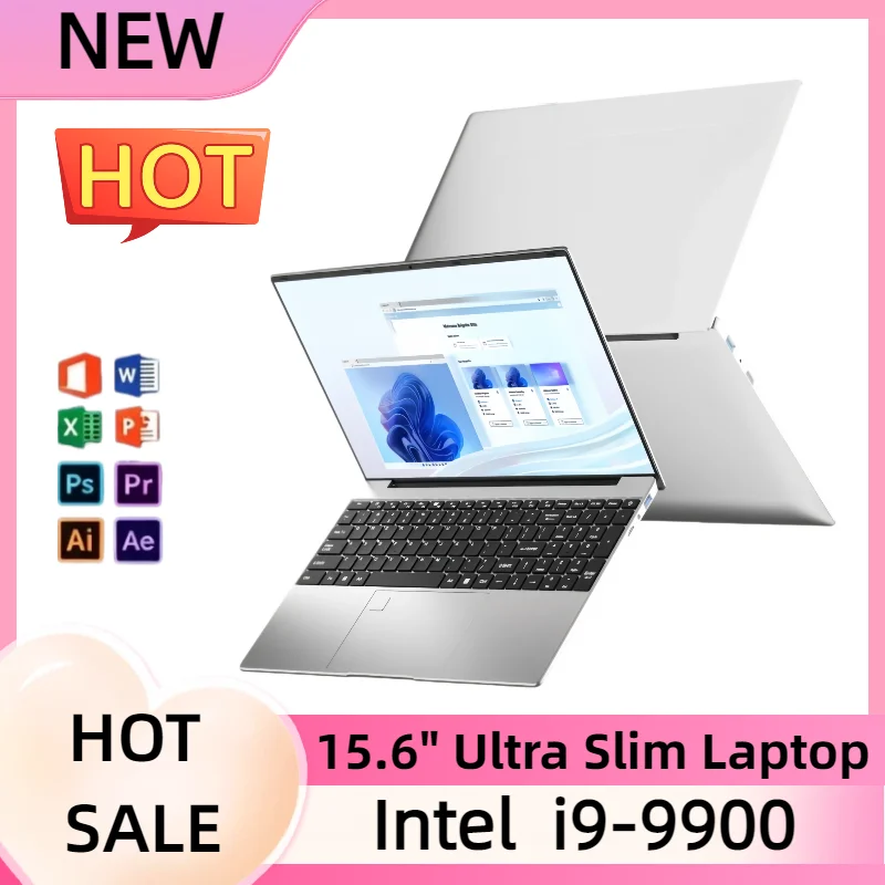 New Ultra Slim 15.6 Inch Laptop Intel Core I9-9900 32GB RAM 2TB SSD for Gaming Office Study Windows 11 pro FHD 1920*1080