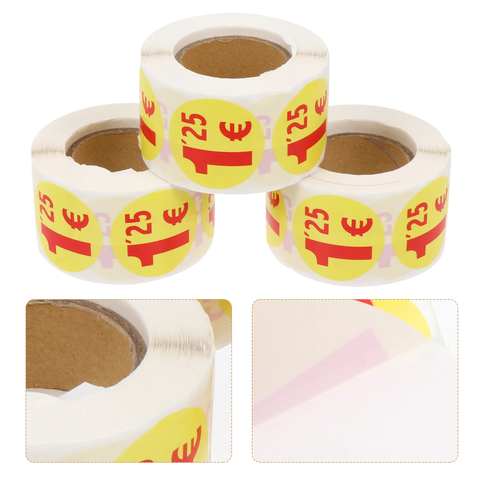 1500Pcs 1.50 Euro Ring Price Tags Price Labels Small Round Decal For Supermarket Adhesive Tags Supermarket Price Sealing