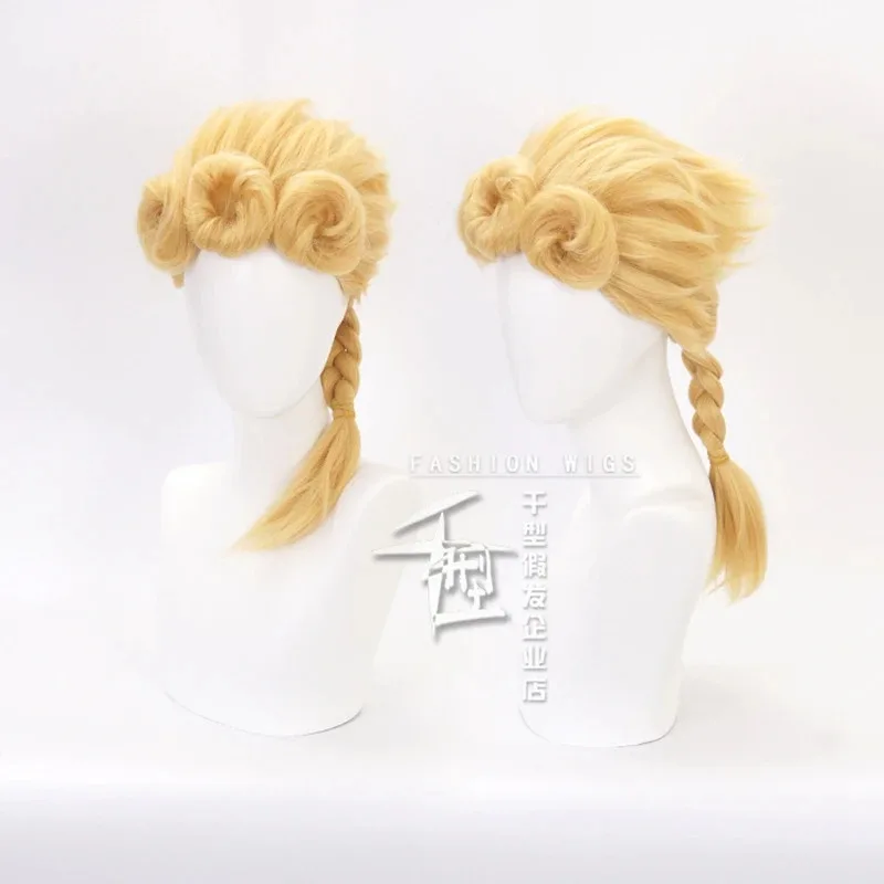 2025 New Giorno Giovanna JoJo Bizarre Adventure Cosplay Golden Braided Oversized Curls Wig Halloween Party Role Play W ♥★♥☆❤