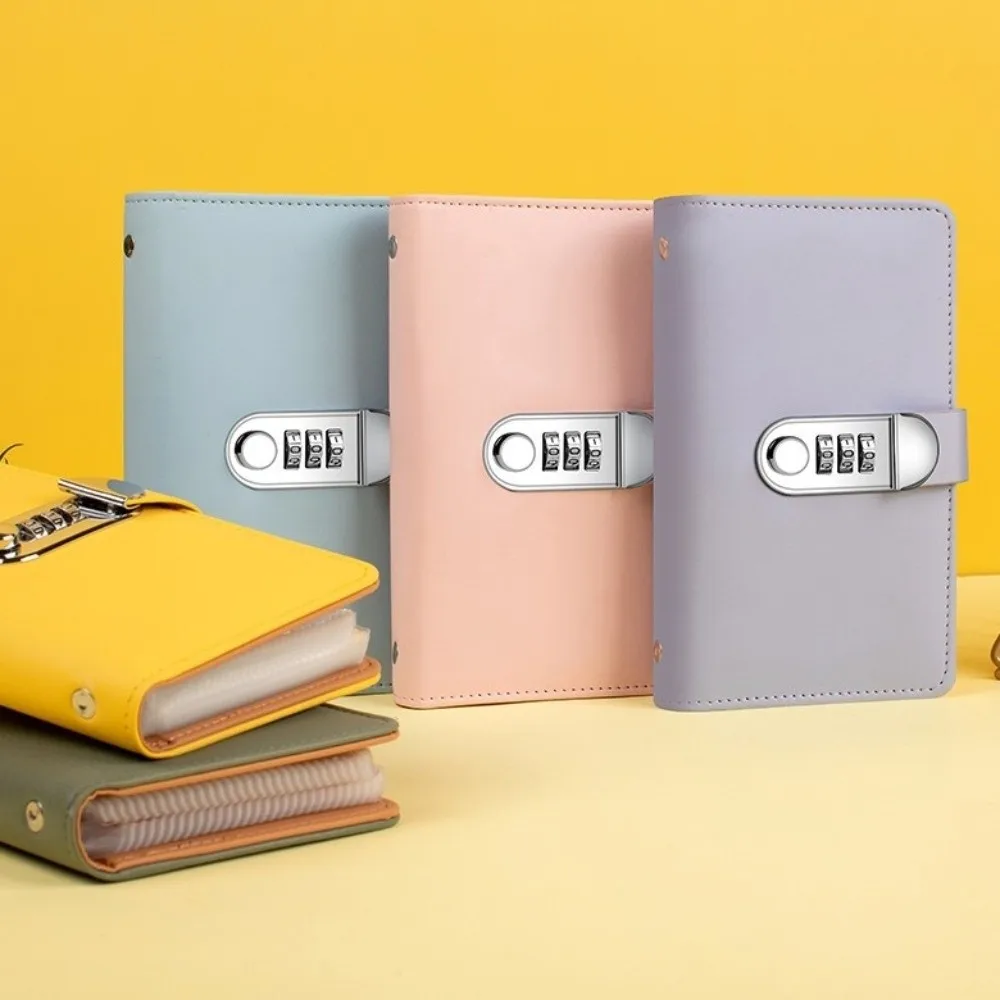 50Sheets Saving Money Binder Portable PU Leather Planner Organizer Savings Handbook Cash Envelopes Account Book New Year's Gift