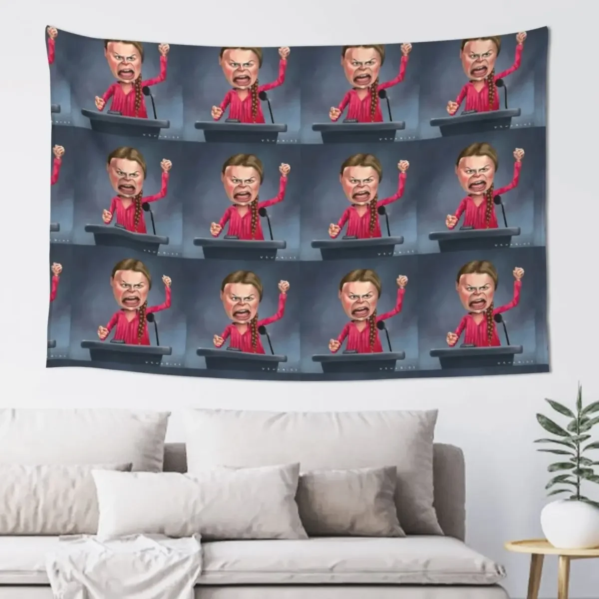 Greta Thunberg fighting for our earth Tapestry Decoration For Rooms Home Decorating Outdoor Decoration Tapestry