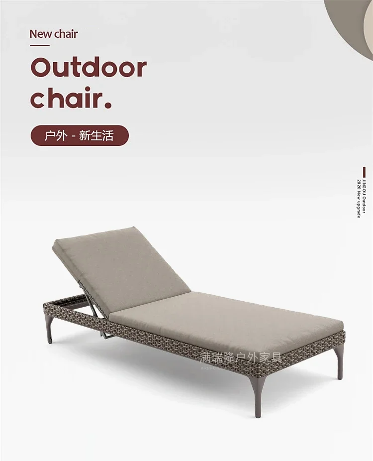 Swimming Pool Beach Outdoor Rattan Bed Sun Room Hotel Outdoor Lounger Model Room Sales Department Courtyard Furniture