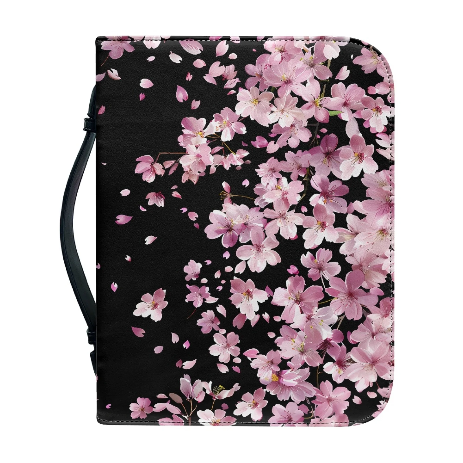 XIXIRIMIDO Pink Cherry Blossom 2026 New Large Capacity Bible Protective Cover, PU Leather Case for Church and Bible Study