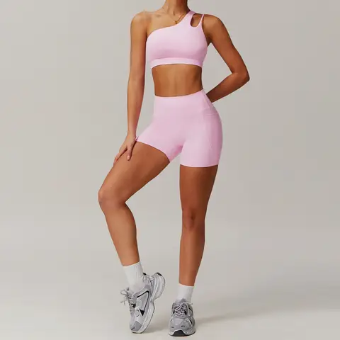 BIANHUI स्पोर्ट्सवियर योगा सेट, पॉकेट के साथ क्विक-ड्राई टाइट सूट, स्पोर्ट्स महिला ट्रैकसूट, असममित शोल्डर रनिंग जिम लेगिंग्स 8 best sales महिलाओं के ट्रैकसूट - №6