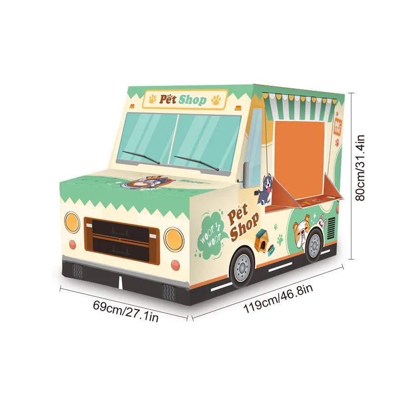 Castillo de juguete divertido para niños, diseño de coche verde para mascotas, tienda de juegos portátil al aire libre, juguete para casa de juego, tienda de juguete divertida para fiestas, gran regalo navideño y de Halloween, accesorios no incluidos