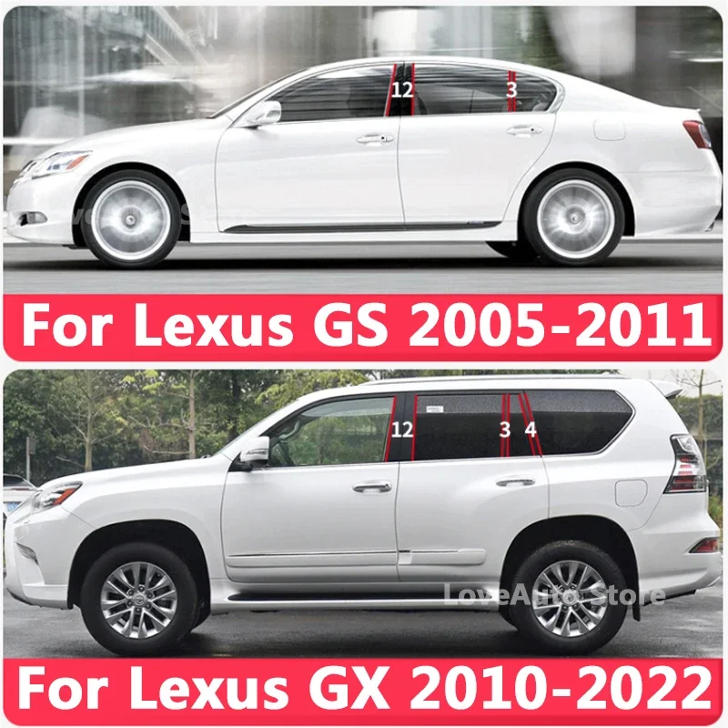

For Lexus GX400 GX460 GS GS300 GS430 Car Window Central Column B C Pillar Cover Trim Sticker Exterior Frame Accessories Cover