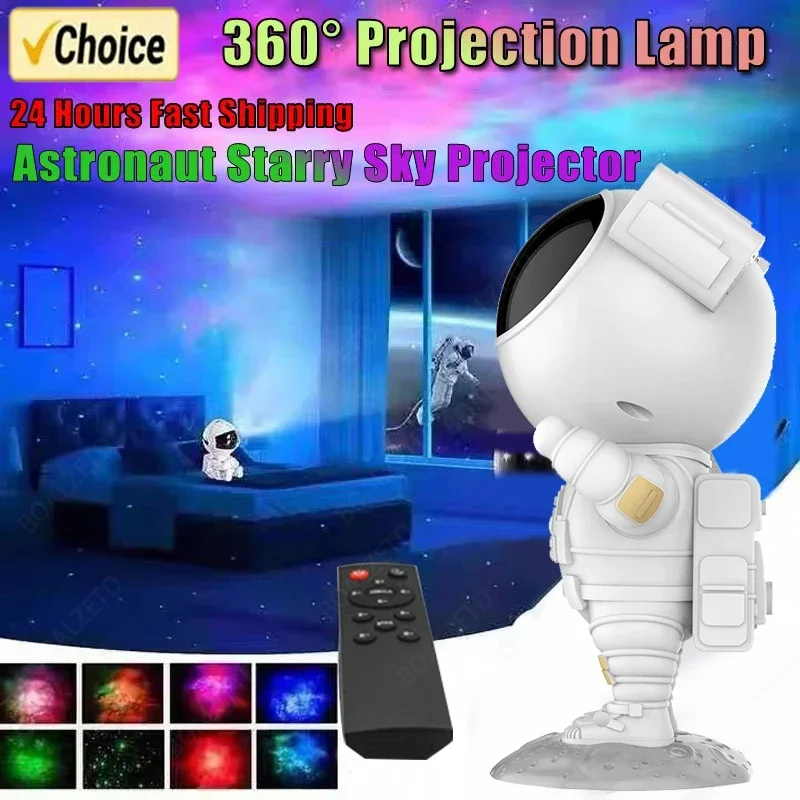 Star Projector Galaxy Night Light Astronaut Space Projector Starry Nebula Ceiling LED Lamp for Bedroom Home Decorative Kids Gift