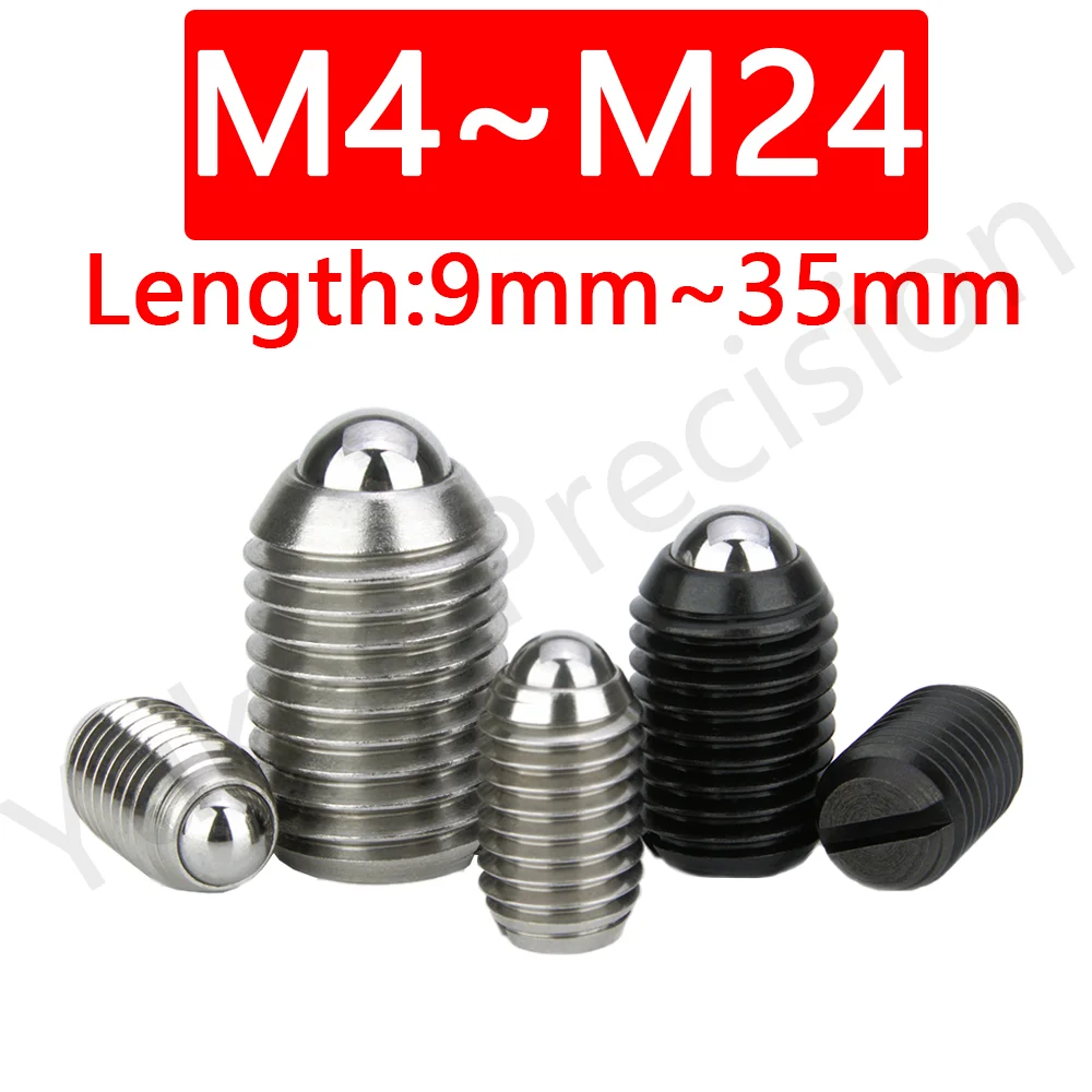 

10pcs M4 M5 M6 M8 M10 M12 M16 M24 Carbon Steel 304 Stainless Steel Spring Ball Plunger Grub Point Set Screw