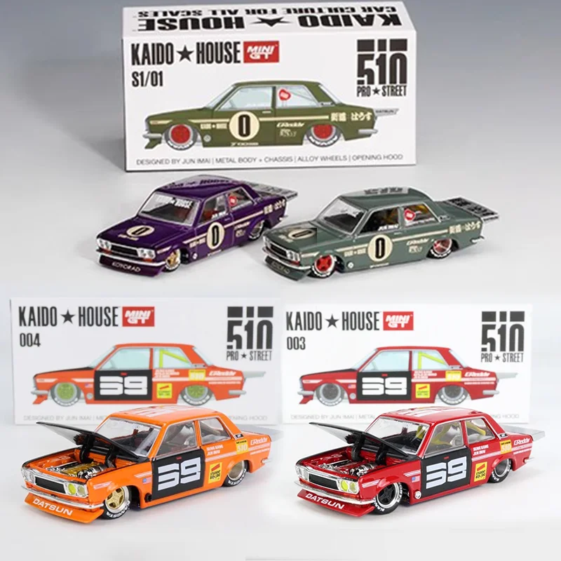 Nuevo en Stock Tsm Mini Gt Kaido House 1:64 Dartsun 510 aleación de simulación miniatura modelo de coche de fundición juguete para regalo personalizado para niños