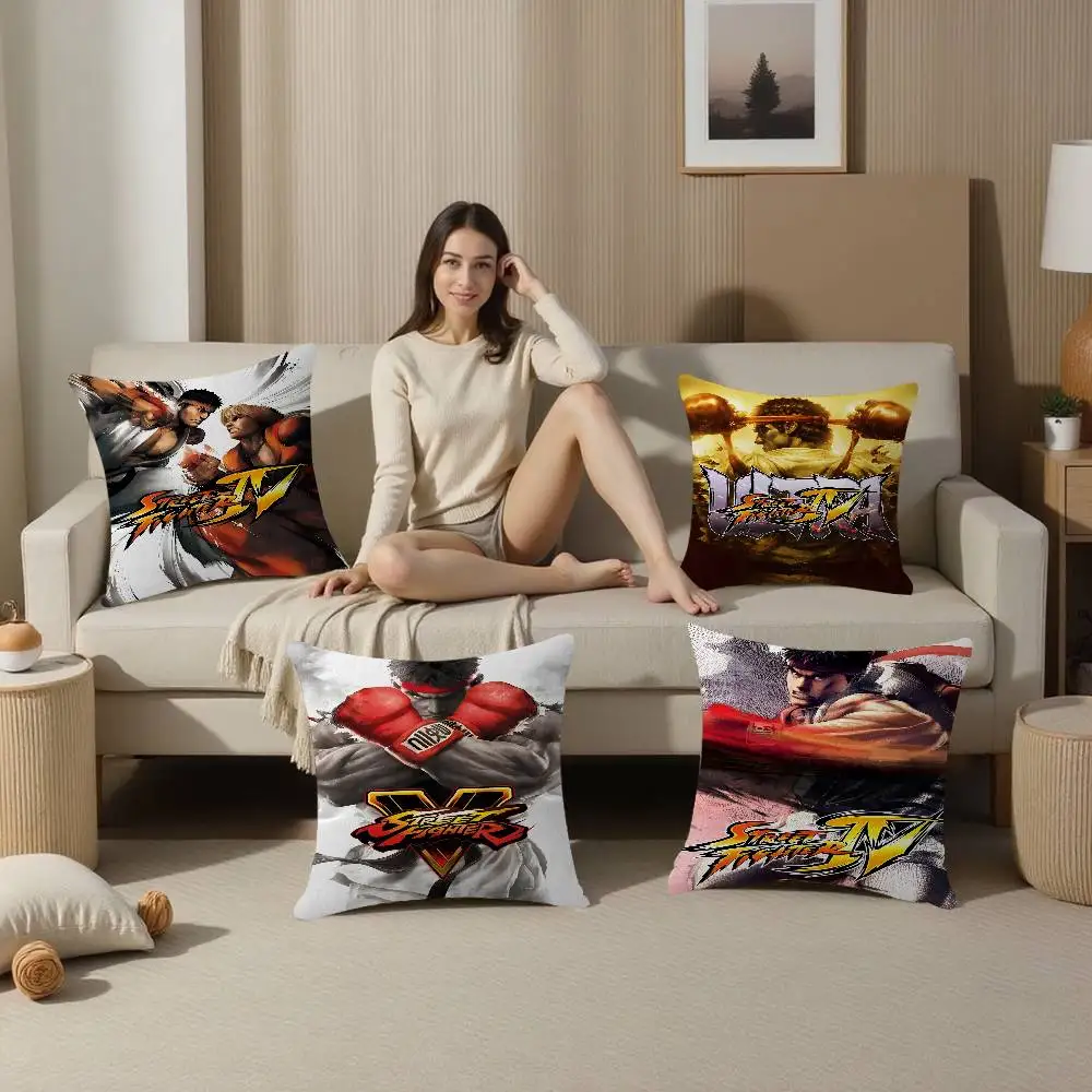 Game S-Street Fighter Cushion Cover Inches Farmhouse Decor Home Throw Pillow Covers for Couch Decorations