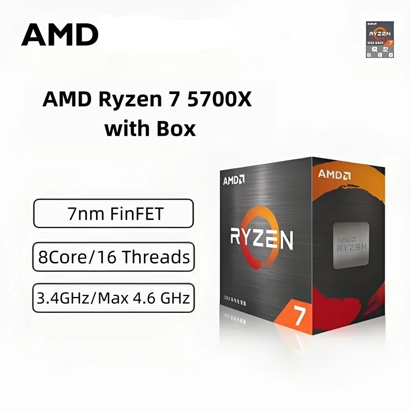 

Ryzen 7 5700X R7 5700X Desktop Processor 3.4 GHz 8-Core 16-Thread Unlocked 7NM L3=32M AM4 CPU For B550M/B550 Aorus Motherboard