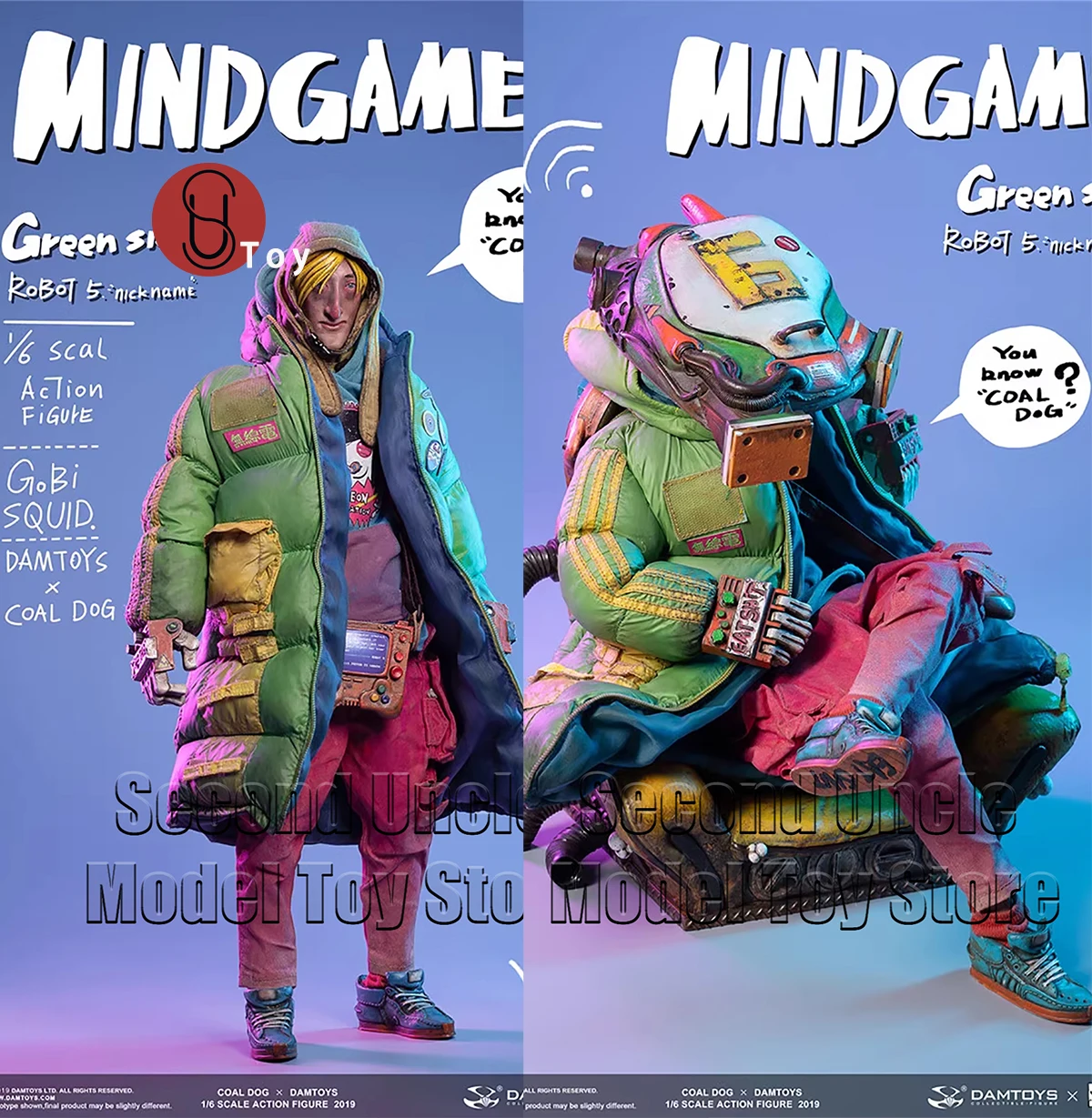 

Damtoys x Coal Dog ZP003 1/6 New Collaboration Mindgame series GREEN SIX Action figure Full Set Collectible Model Toys Gift