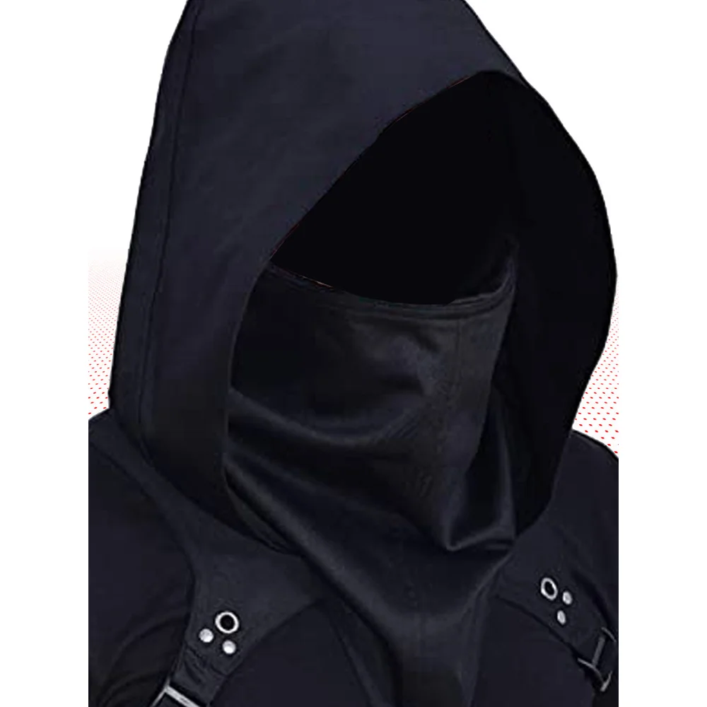 ハロウィンコスプレ サイバーパンク＋中世風フード付きマント（マント帽子付き）、ロールプレイに最適、2つのスタイルの特徴を組み合わせたもの