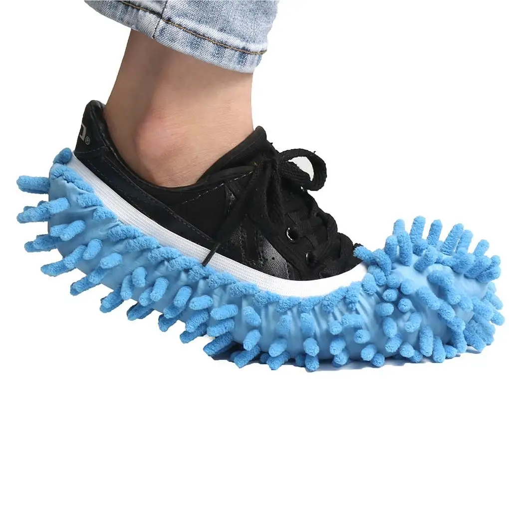 1 Piece Shoes Cover Chenille Cleaning Tools Dust-proof Slipper Thickened Surface Water Absorption Mopping Tool