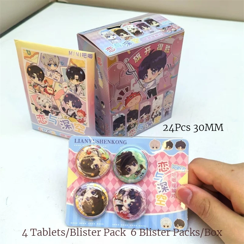 4 قطعة/6 أقراص الحب والمساحة العميقة لطيف شارة صغيرة صندوق أعمى سيلوس رافاييل زين كازيفير كاليب أنيمي تأثيري بروش صندوق مفاجأة #1