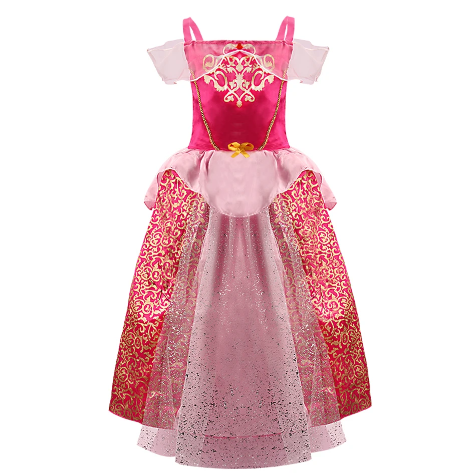 Children Aurora Multiple Styles Cosplay Dress Little Girls Princess Halloween Carnival Parties Sleeping Beauty Straps Ball Gown