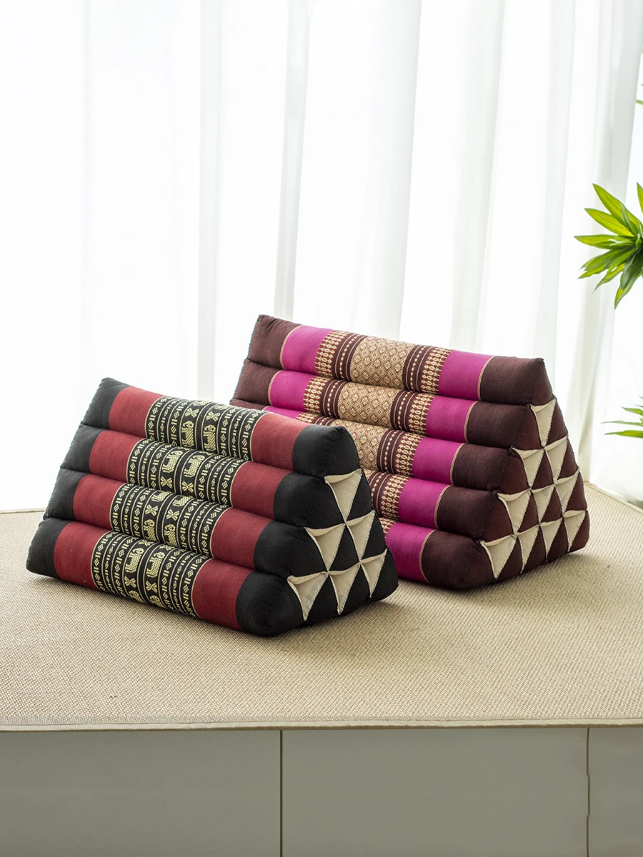 Cotton triangle cushion for household living room, sofa, large backrest, bay window, bedroom, waist pillow, tatami pillow