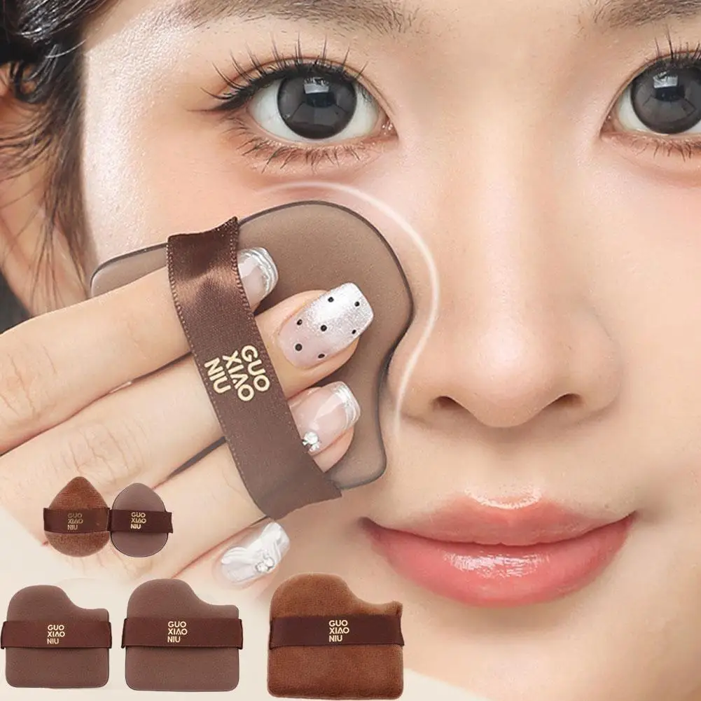 6 unids/set Mini licuadora de maquillaje Puffs mezcla rápida Color Chocolate esponja de maquillaje uso seco húmedo herramienta de maquillaje cosmético de doble cara