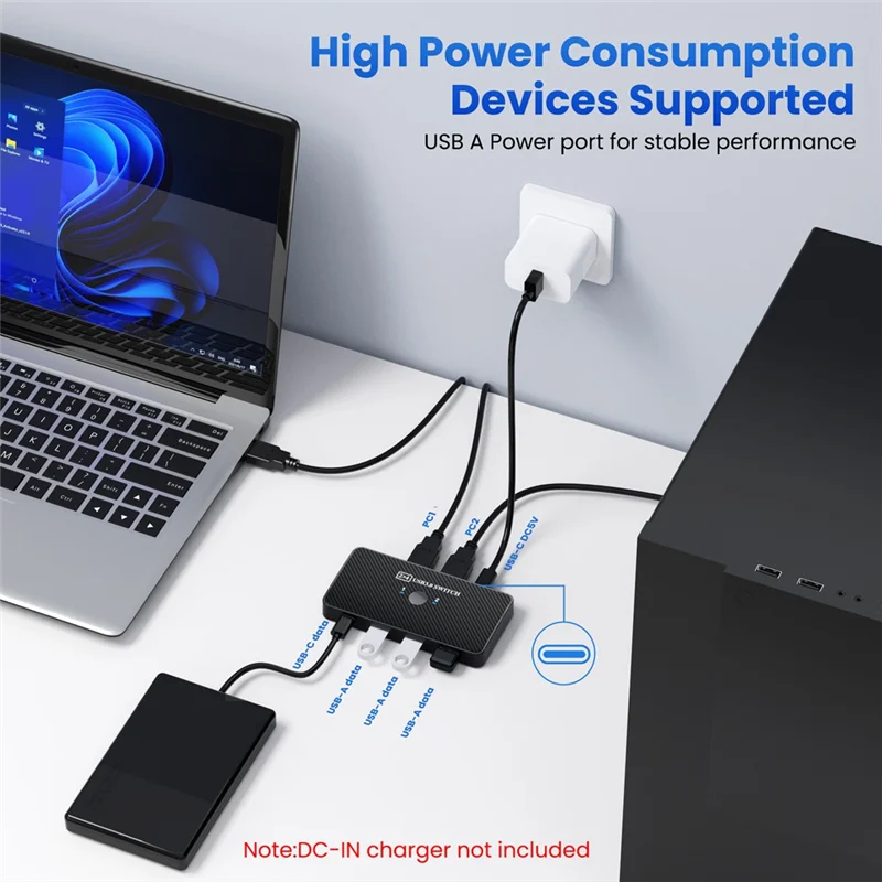 ABSQ-USB3.0 スイッチアダプタ 2 入力 4 出力 USB 3.0 スイッチャー KVM スイッチャー プリンターシェアラー コンピューターキーボード用 USB スイッチ