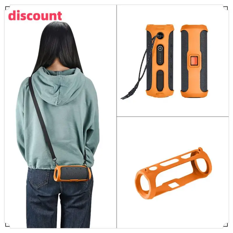 Excellenttqualityy-Silicone Cover Case Waterproof Protective Cover Anti Drop+Shoulder Strap For  FLIP ESSENTIAL 2 Wireless Sp