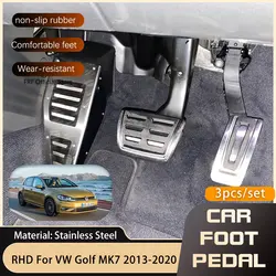 RHD Stainless Steel Car Pedal for Volkswagen VW Golf 7 Mk7 GTI R 2013~2020 Gas Brake Non-slip Foot Rest Pedal Cover Car-styling