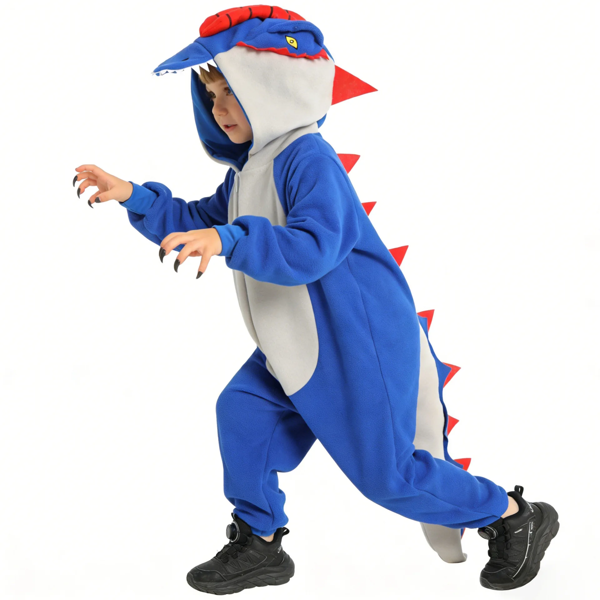 

Boys Halloween Dragon Costume Animal Theme Party Double Ridgeosaurus Cosplay Costume Carnival Party Dinosaur Jumpsuit