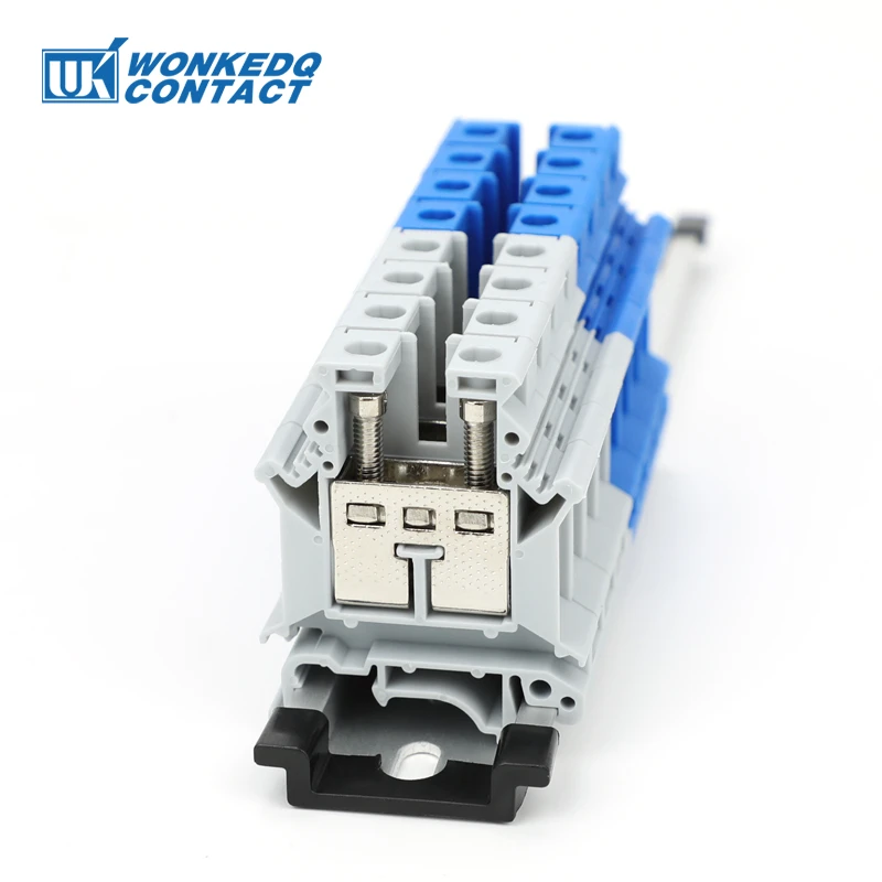 5Pcs UK16 Screw Connection 16mm² 2-Conductor Strip Cable Plug Wire Electric Connector Universal DIN Rail Terminal Block UK 16