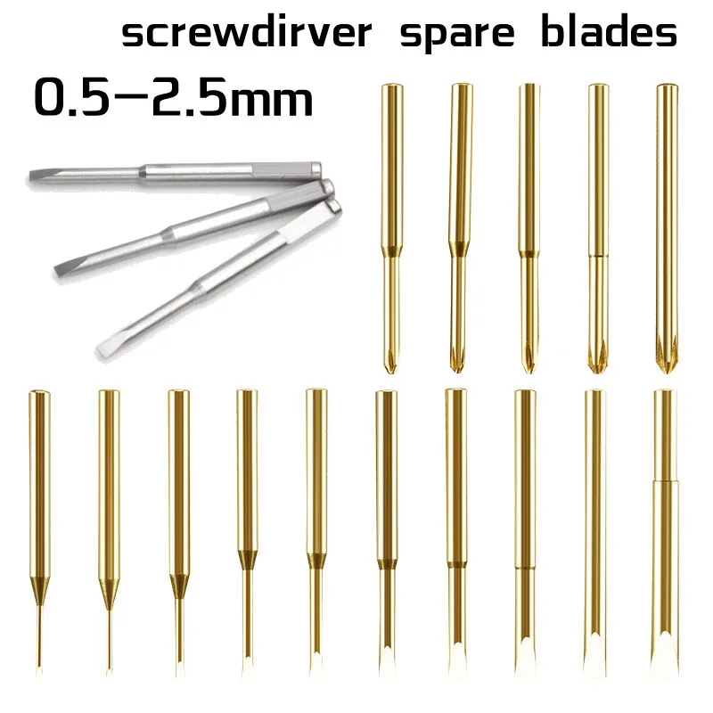 Screwdriver Spare Blades for Watch Band Cell Phone Camera Repair Tool Replacement Blade Pins Stainless Steel Screwdrivers Bit