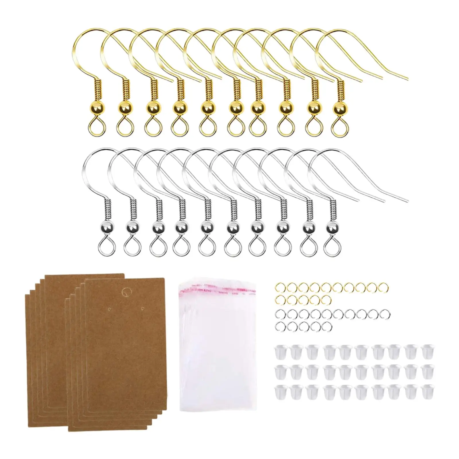 Earring Hooks, Ear Wires Fish Hooks, Earring Making with Earring Backs Stoppers
