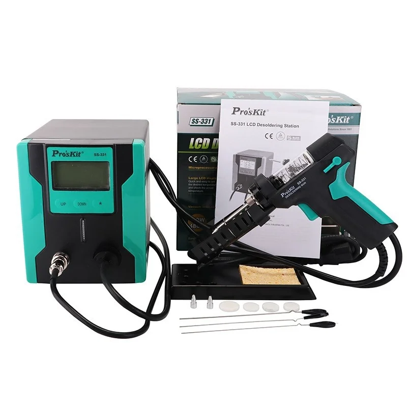 SS-331H ESD LCD Digital Electric Desoldering Pump BGA Desoldering Suction Vacuum Solder Sucker Gun Auto Sleep 110v/220v