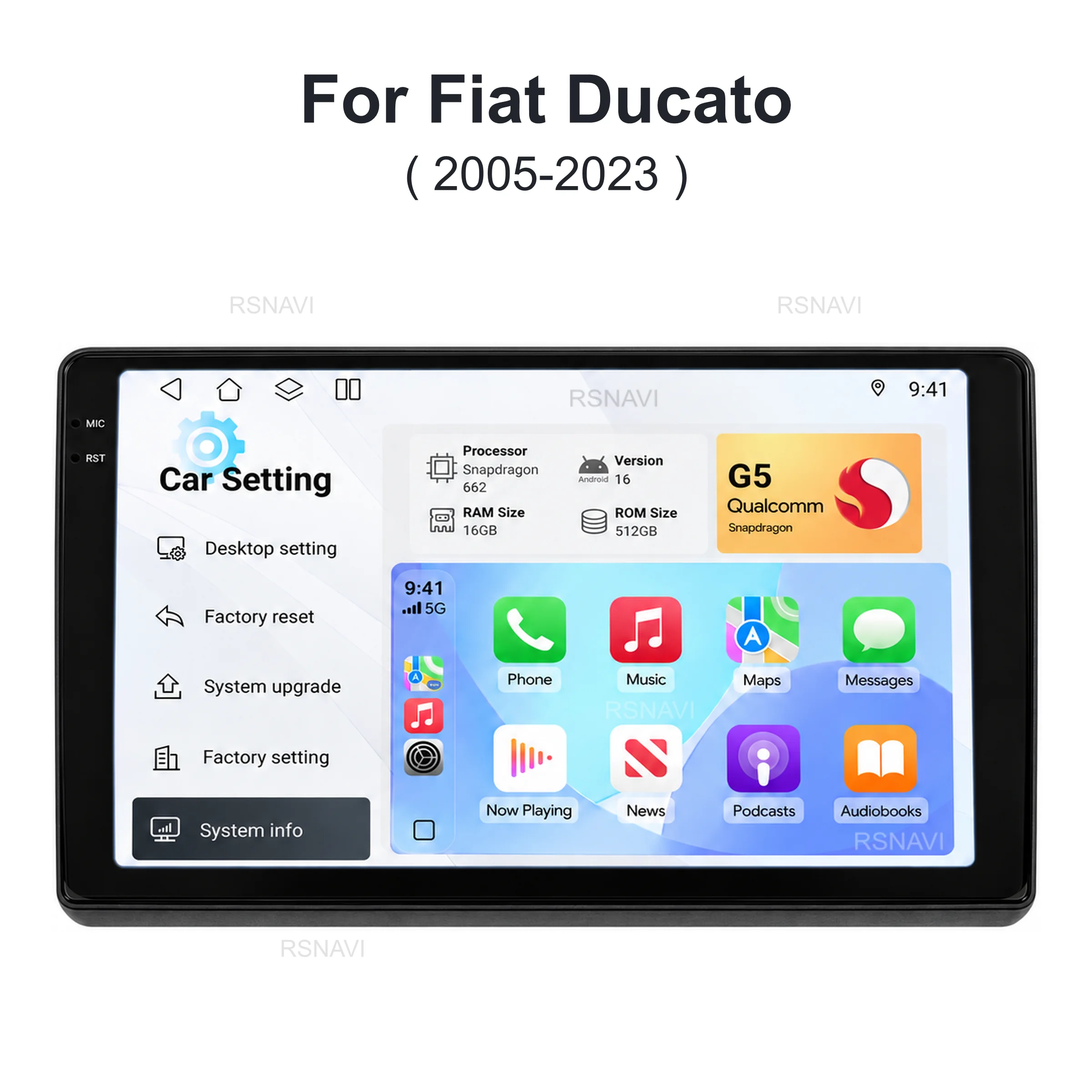 Android 16 Car Radio For Fiat Ducato For Peugeot Boxer For Citroen Jumper 2006-2022 Carplay Android Auto Radio Multimedia Player