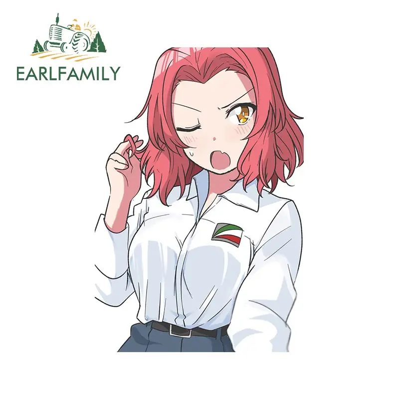 EARLFAMILY 13cm x 8,9 cm für MÄDCHEN Und PANZER Aufkleber Kühlschrank Windows Windschutzscheibe Auto Aufkleber Laotop Cartoon JDM Dekoration
