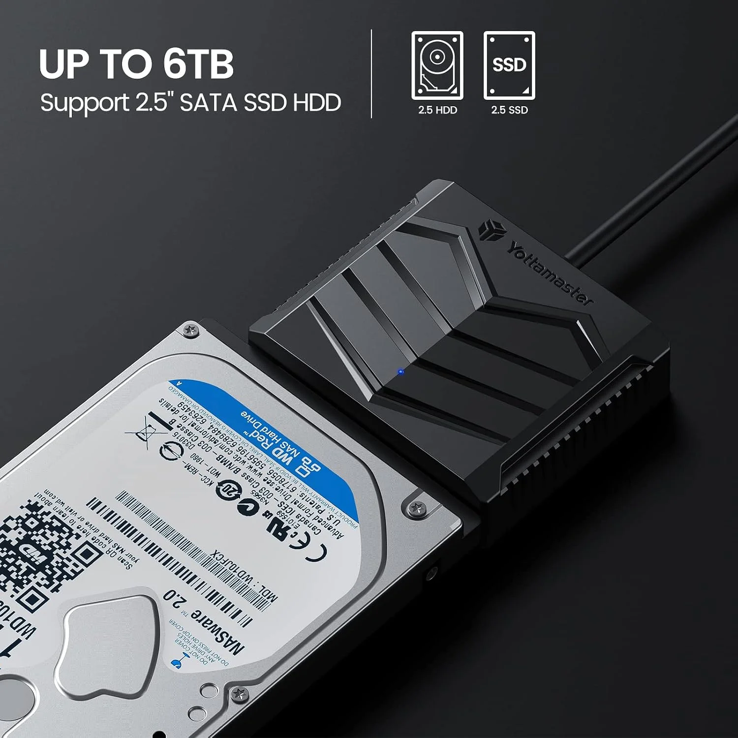 Yottamaster USB 3.0 SATA Cable Adapter 5 Gbps Extension Computer Cables Connectors Support 2.5 Inches External SSD Hard Drive